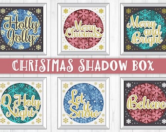 Shadow Box Merry Christmas Layered Papercut