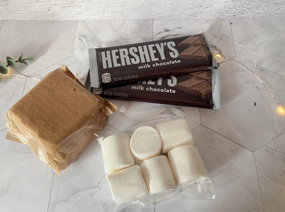 S'mores Kit Gift Set, Large Campfire Matches, Glass Jar Matches, Smores