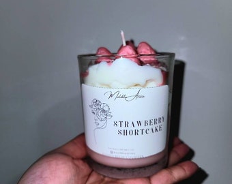 strawberry shortcake - handpoured candle - handcraft candle -  customizable candle - vancouver - soy candle