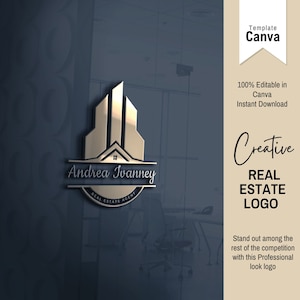 Real Estate Logo, Realtor Logo With Key, Editable Logo, Diy Logo, Premade Logo, Real Estate Agent, House Logo, Property Management Logo