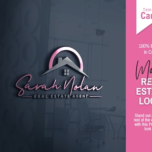 Real Estate Logo | Realtor Logo | Editable Logo | DIY Logo | Logo Design | House Logo | Signature Logo | Real Estate Agent | Canva Template