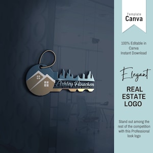 Real Estate Logo, Realtor Logo With Key, House Logo, Property Management Logo, Key Logo, Diy Logo, Editable Logo, Premade Logo, Custom Logo