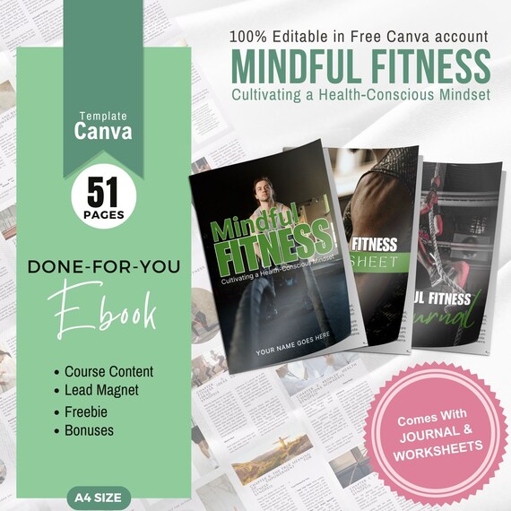 Done For You Course Creator Fitness Mindset Bundle, Brandable Fitness Coach Content, Health Coaching Templates, Course Workbook, Lead Magnet