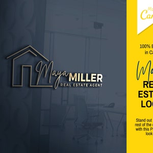 Real Estate Logo Design, Realtor Logo Gold, Real Estate Agent Logo, Real Estate Logo Canva, Real Estate logo modern, Real Estate Logo PNG