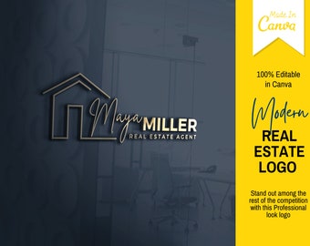 Luxury Realtor Logo Template | Modern Real Estate Branding | Editable Canva Design