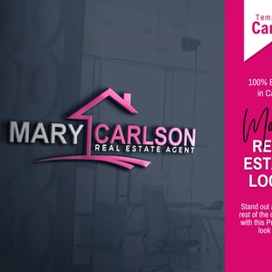 Real Estate Logo | Realtor Logo | Editable Logo | DIY Logo | Logo Design | House Logo | Signature Logo | Real Estate Agent | Canva Template