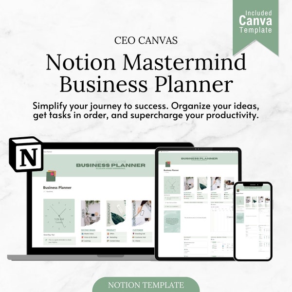 Notion Template Business Planner, Notion Life Planner For Business Owner, Notion Dashboard Small Business, Notion Templates Aesthetic Coach