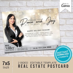 Cartão postal imobiliário para o Natal, cartão postal de férias imobiliárias, cartão agrícola imobiliário, cartão de Natal do corretor de imóveis, marketing imobiliário