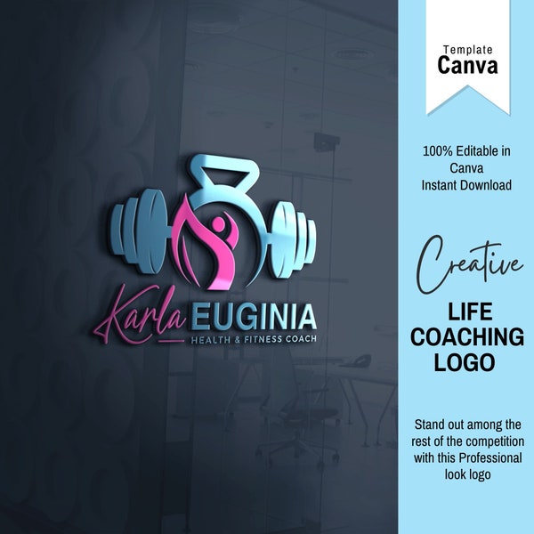 DIY Life Coaching Logo, Fitness Logo Creation, Health Logo, Wellness Logo Design, Editable Logo For Gym, Fitness Coach, Instructor, Trainer