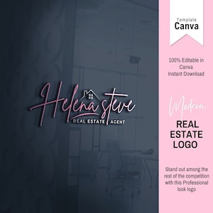 Logo immobiliare, logo agente immobiliare, progettazione logo immobiliare, logo firma, logo agente immobiliare Canva, agente immobiliare, logo modificabile, logo fai da te