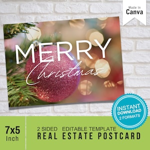 Christmas Real Estate Card, Realtor Holiday Card, Real Estate Christmas Greeting Card, Farming Card, Real Estate Marketing, Holiday Pop By