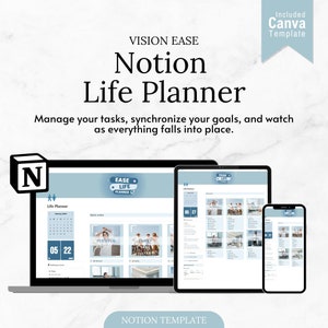 Notion Life Planner | Notion Planner | Notion Template | Aesthetic Notion Planner | Notion Business Template | Adhd Notion| Notion Dashboard