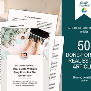 50 Done-For-You Real Estate Articles, Real Estate Marketing, Realtor Content, Pre Written Blog Posts, Private Label Rights, PLR Blog Article