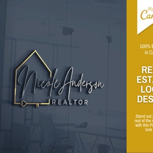 Real Estate Logo | Realtor Logo | Editable Logo Realtor | Realtor Logo With Key | Realtor Logo Design Luxury | Real Estate Agent Logo