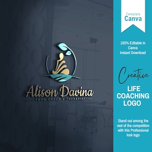 Life Coaching Logo, Meditation Logo, Spiritual Logo, Yoga Logo Design, Customizable Therapist Logo, Logo Design Moon, Wellness Logo Design