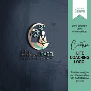 Life Coaching Logo, Wellness Logo, Spiritual Logo, Yoga Logo, Meditation Logo, Logo Design Moon, Psychology Logo, Therapist Logo, Diy Logo