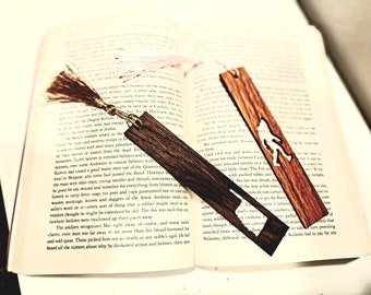 Personalized Wood Bookmark with Tassel: Maple or Walnut