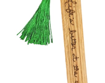 Handwriting Engraved Wood Bookmark: Personalized Reader Gift