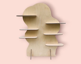 Wavy Collapsible Craft Show Display Stand: Baltic Birch, Tiered Shelf (SVG Files)