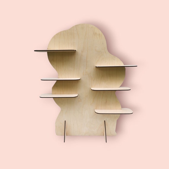 Wavy Collapsible Craft Show Display Stand: Baltic Birch, Tiered Shelf (SVG Files)