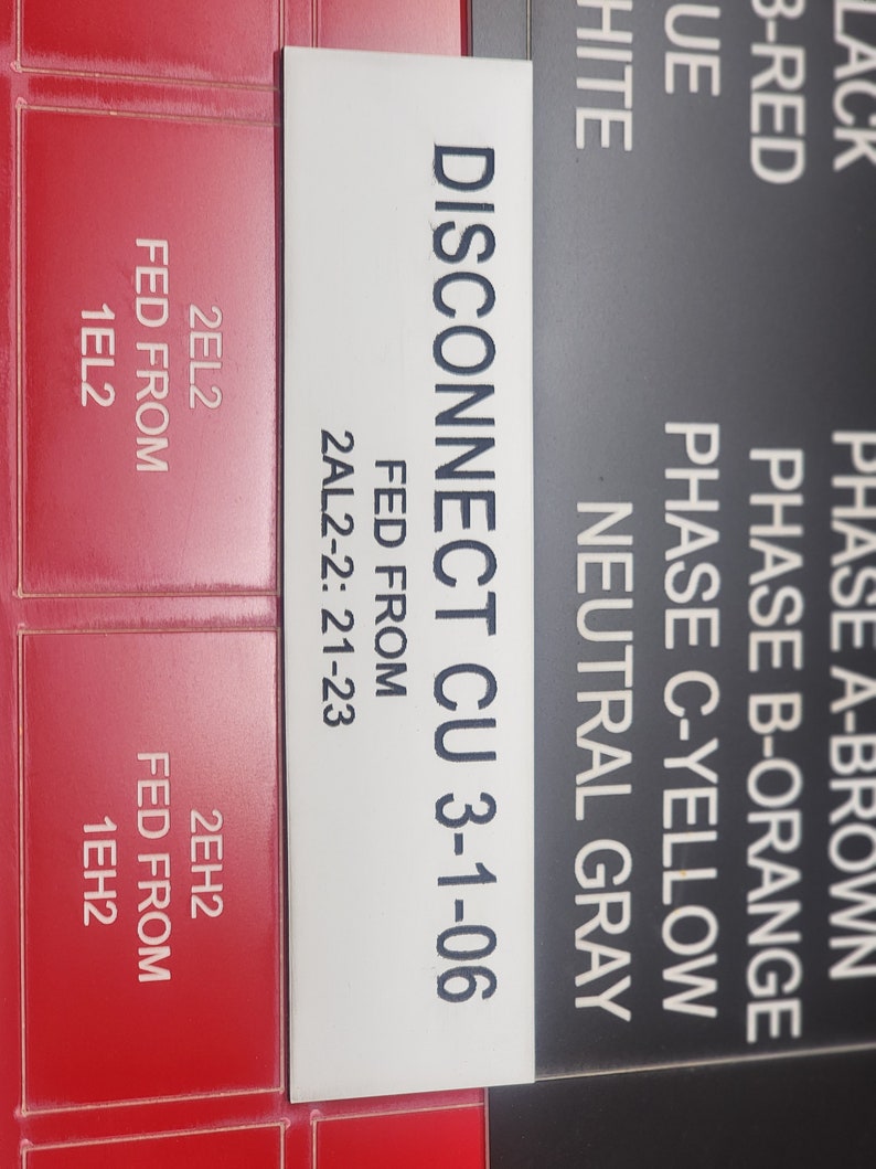 Engraved Electrical Panel Labels, Phenolic Labels, Breaker Box Labels