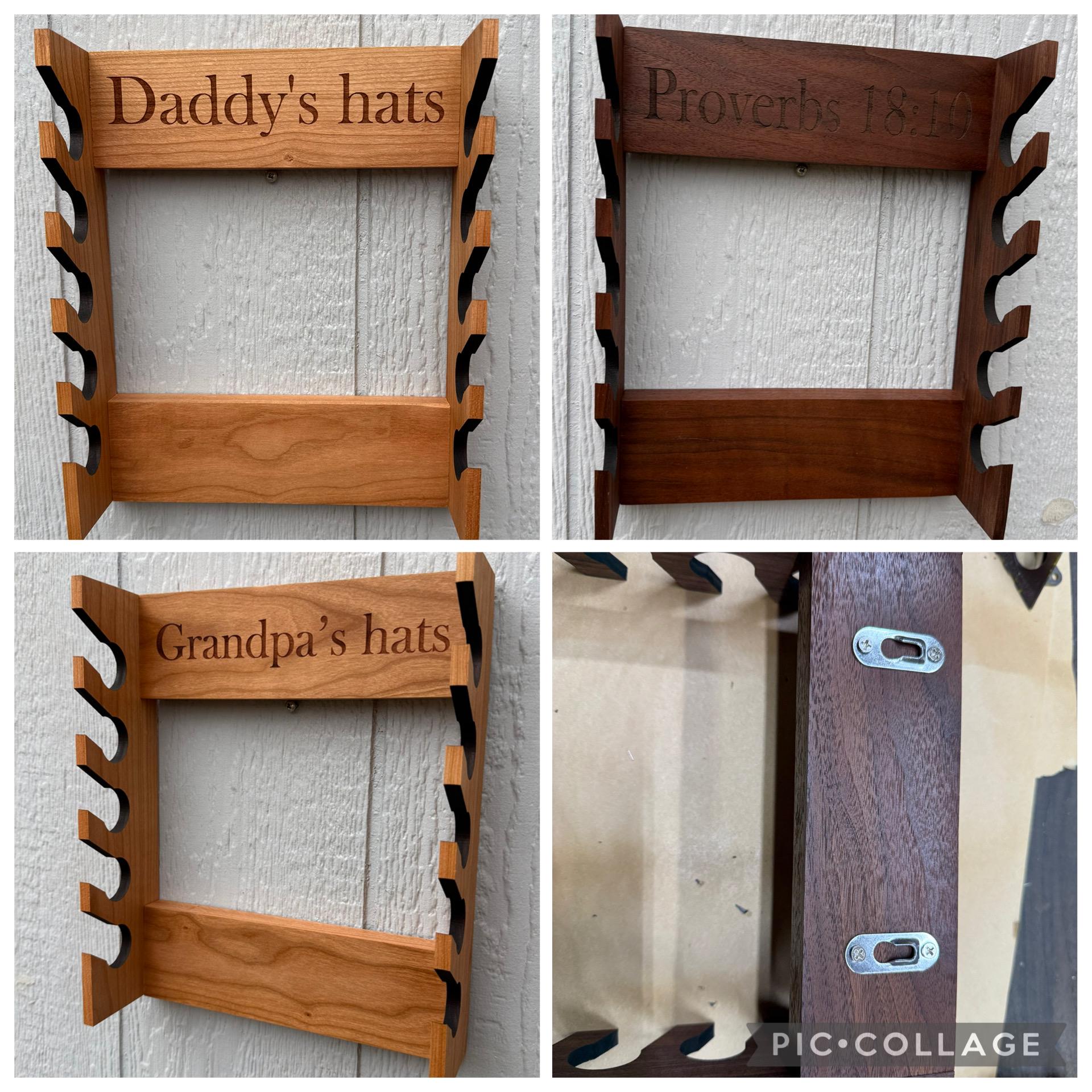Custom Wood Hat Rack, Hat Display Shelf, Handmade Hat Hanging Rack ...