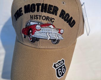 The Mother Road Historic Route 66 Beige Baseball Hat NWT