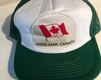 Jasper Park Canada Green and White Trucker Hat