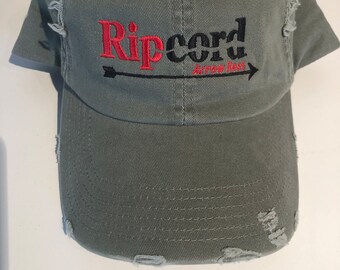 Vintage Rip Cord Arrow West Distressed Groene Baseball hoed