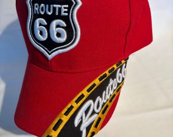 Route 66 Red Baseball Hat