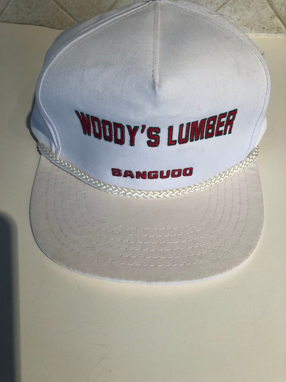 Vintage White Woody’s Lumber Baseball Hat - image 1