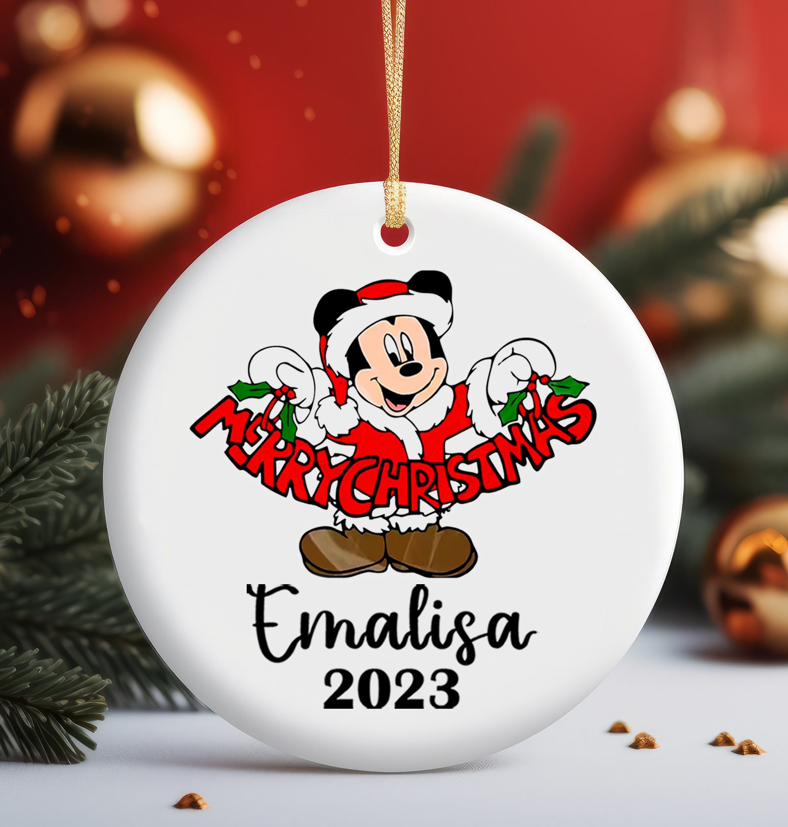 Personalized Minnie Mouse Ornaments, Tree Ornaments, Disney Ornaments