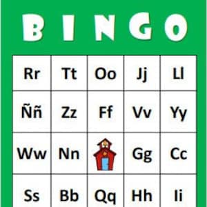 Bingo del Alfabeto Español - Bingo Abecedario - Reconocimiento de Letras