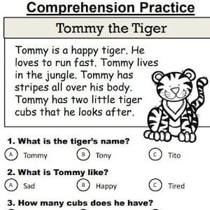 20 Reading Comprehension Stories Multiple Choice