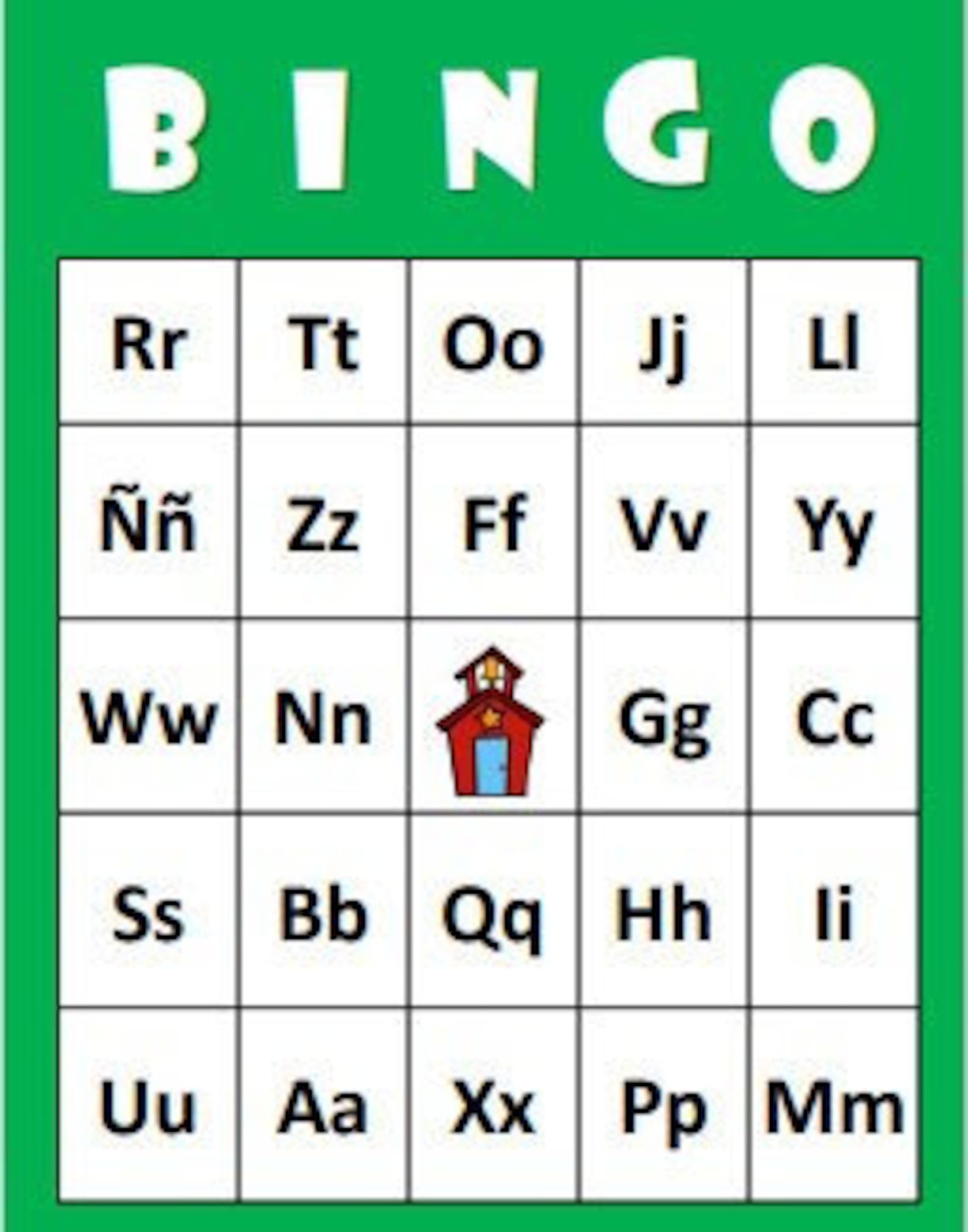 Spanish Alphabet Bingo Abecedario Bingo Letter Recognition Etsy
