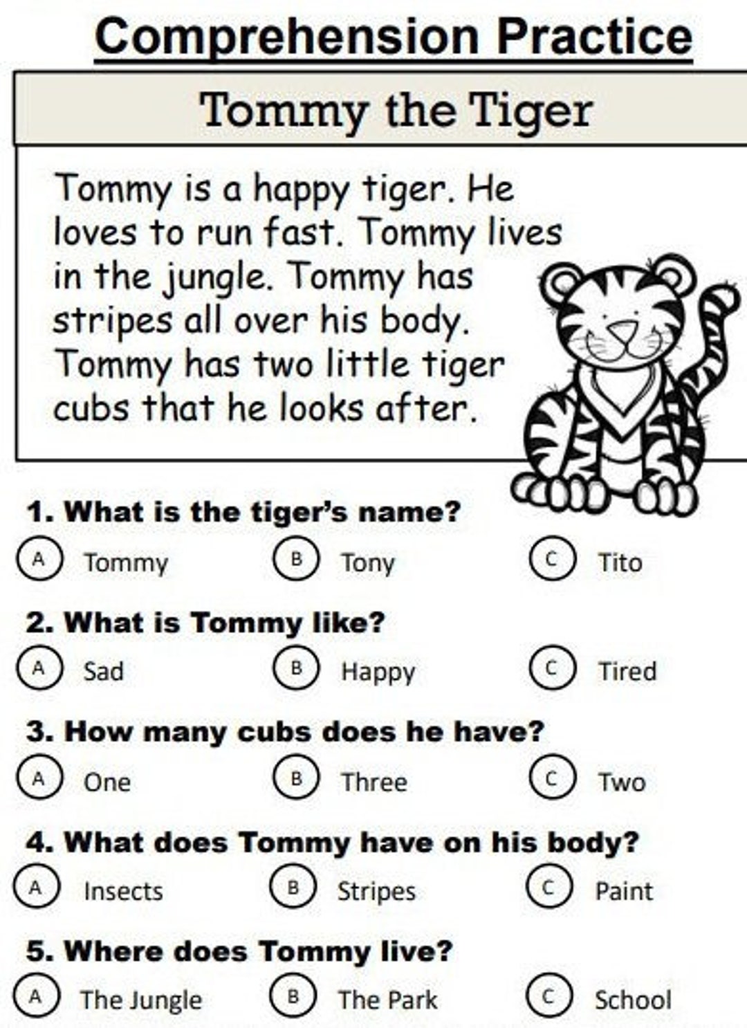 20 reading comprehension stories multiple choice etsy australia