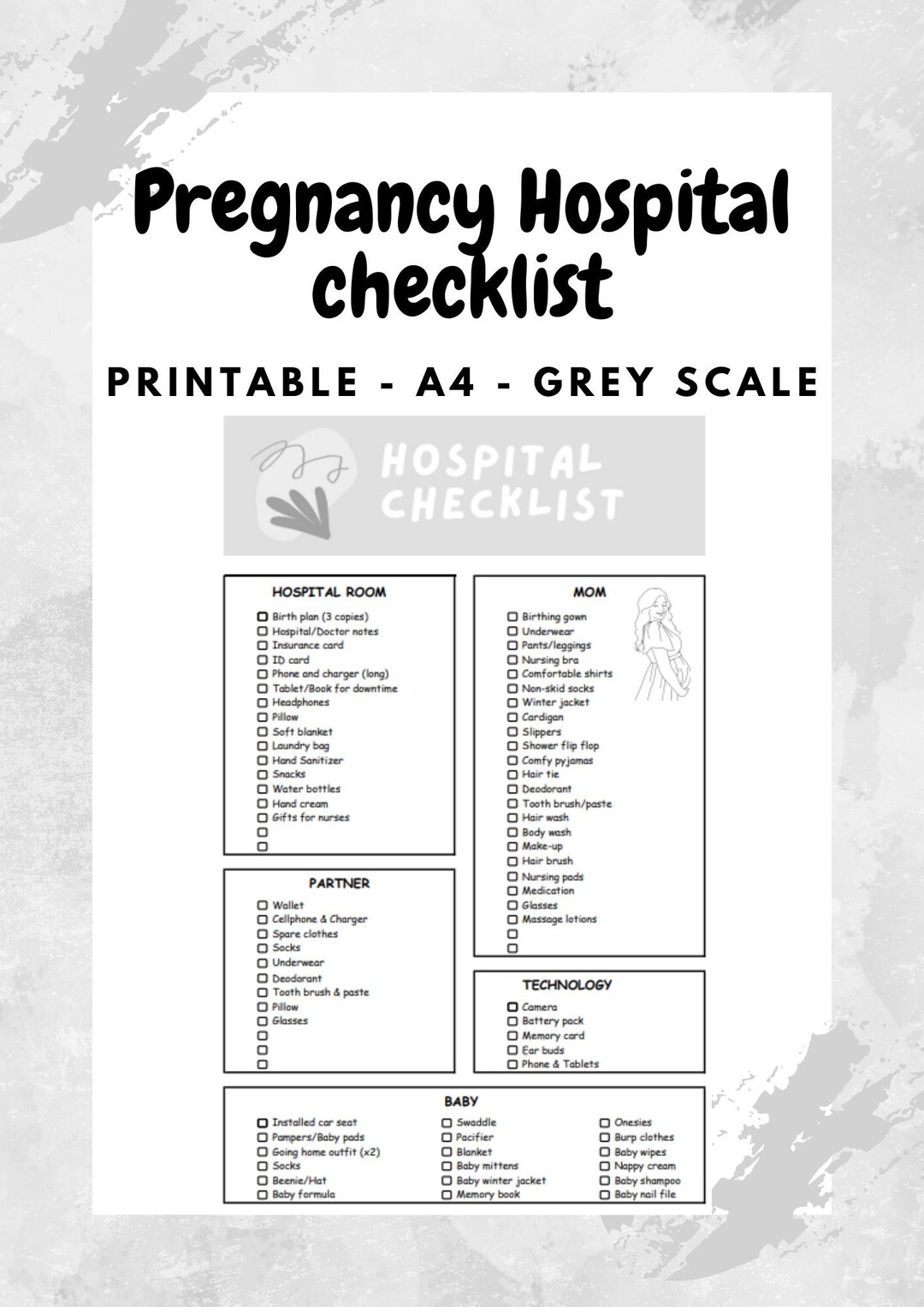 Pregnancy Hospital Checklist, Easy to Use, Labor and Birthing Hospital