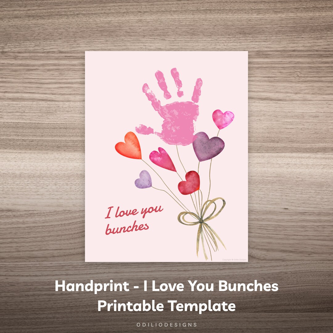 Valentine Handprint Printable for Kids Valentine's Day Card From ...