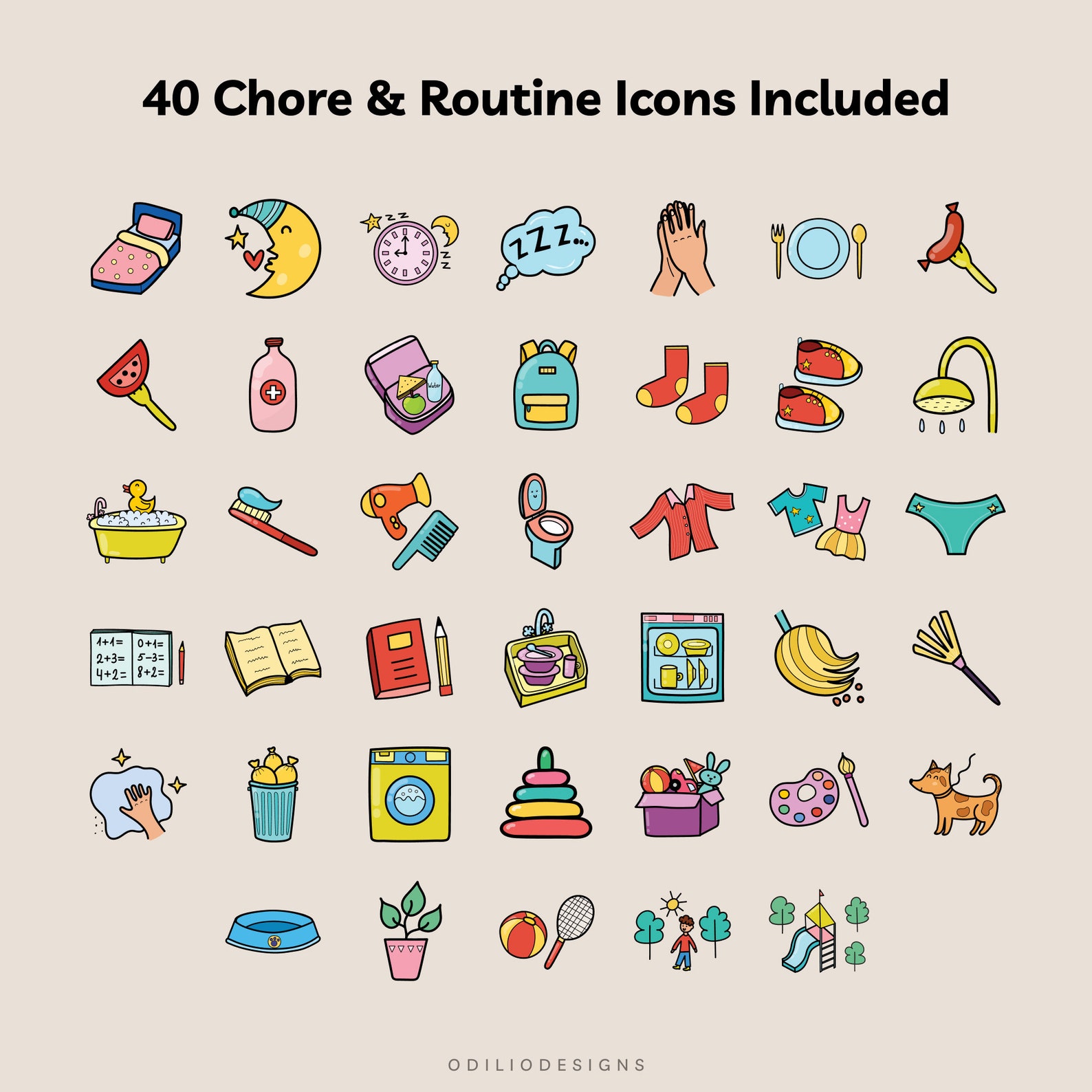 After School Routine Chart for Kids Before School Morning Checklist ...