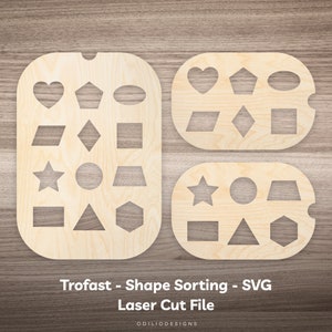 Forma di ordinamento Flisat inserto modello SVG per bambino in età prescolare bambini forma gioco di abbinamento tavolo sensoriale Trofast Bin coperchio inserto file di taglio laser