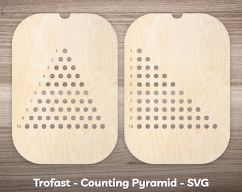 Montessori Counting Board Flisat Insert Large Small Trofast Bin Lid SVG Template for Kids Learning Ten Number Bead Laser Cut File Download