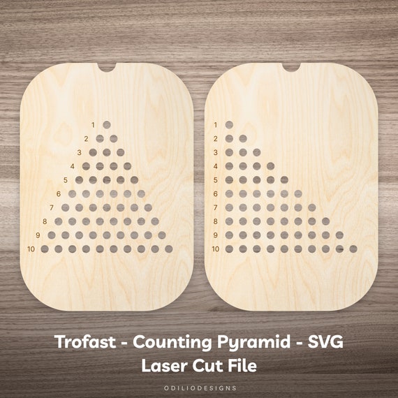 Montessori Counting Board Flisat Insert Large Small Trofast Bin Lid SVG Template for Kids Learning Ten Number Bead Laser Cut File Download