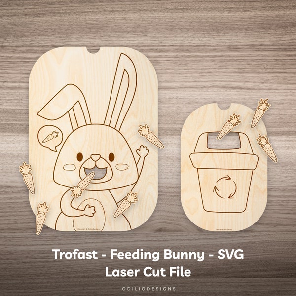 Bunny Flisat Insertar plantilla SVG para Trofast Bin Lid & Flisat Sensory Table Actividad de conejo de alimentación para niños pequeños Actividad de Pascua