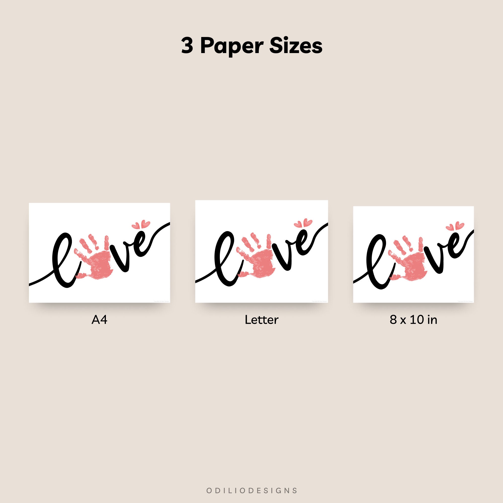 LOVE Handprint Art Craft Valentine's Day Card DIY Kids Gift for Mom Dad ...