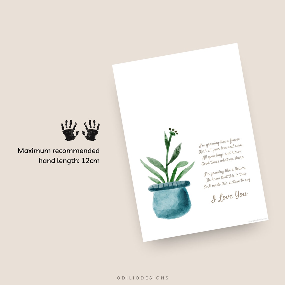 Flower Handprint Art for Mother's Day Gift for Mom Birthday Gift From ...