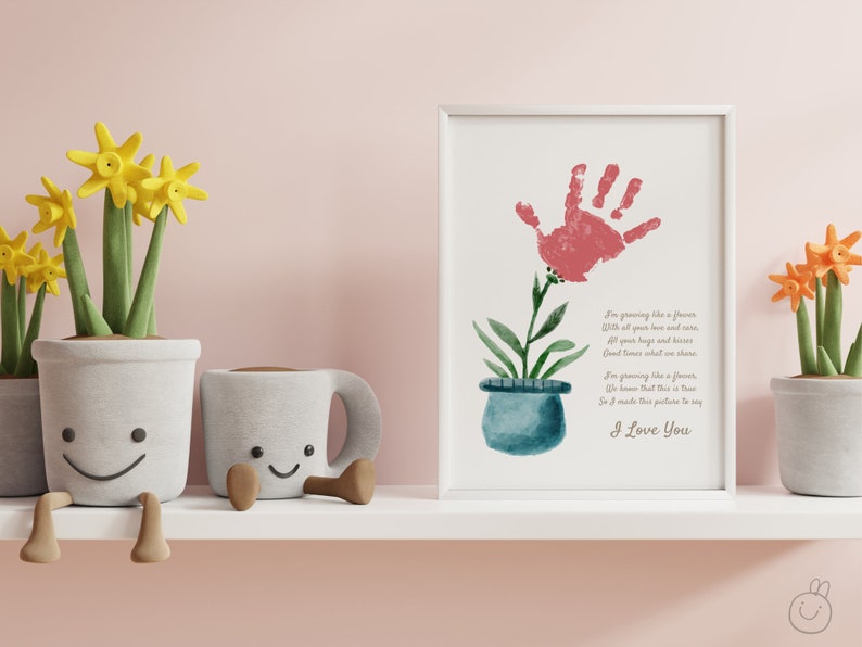 Flower Handprint Art for Mother's Day Gift for Mom - Etsy