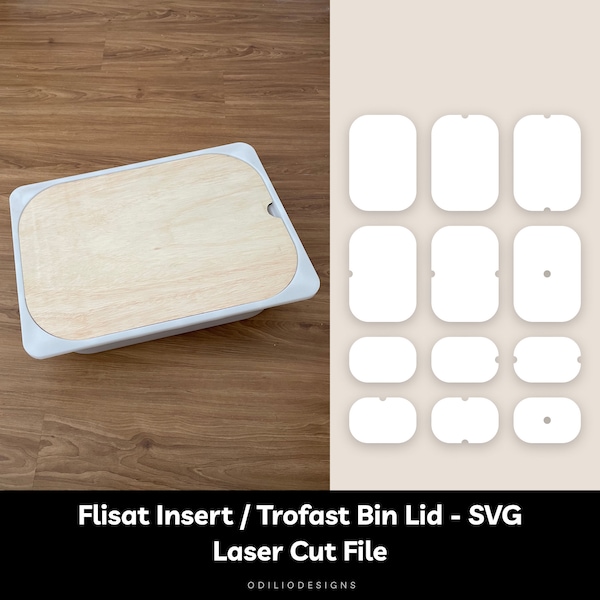 Flisat Insert Trofast Lid SVG Template per IKEA Flisat Sensory Table Small Large Trofast Bin Lid Insert Laser Cutting File Download digitale