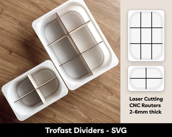 Trofast Bin Dividers SVG Template for IKEA Flisat Table Small Large Trofast Bin Toy Organizer Box Divider Digital Download Laser Cut File