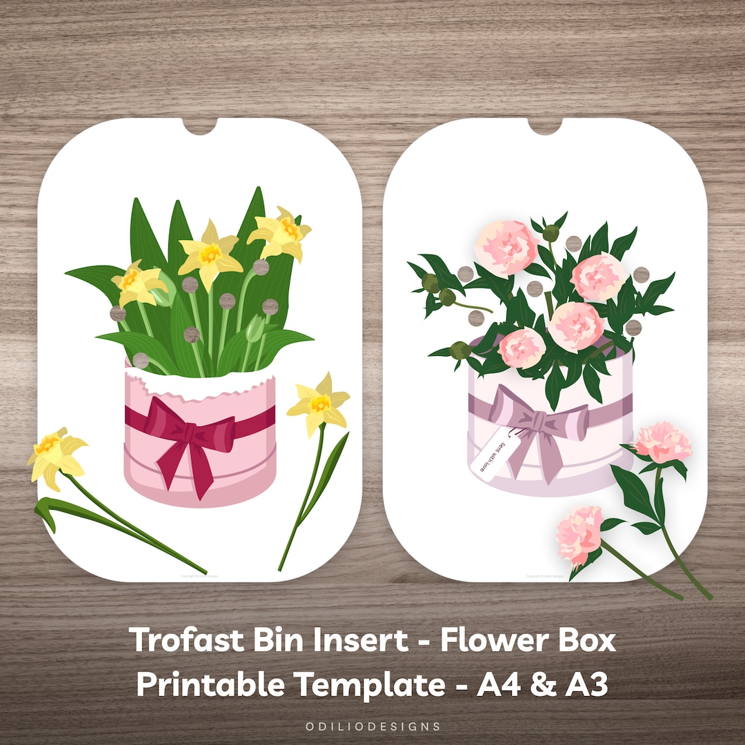 Trofast Insert File Flower Flisat Printable Template for IKEA Sensory ...