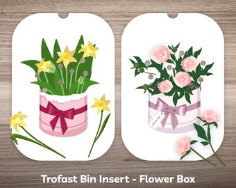 Trofast Insert File Flower Flisat Printable Template for IKEA Sensory Table Tray Bin Lid for Flowers Arrangement Montessori Waldorf Activity